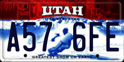 UT license plate A576FE