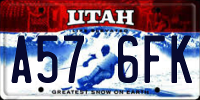 UT license plate A576FK
