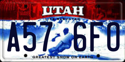 UT license plate A576FO