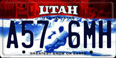 UT license plate A576MH