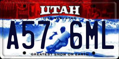 UT license plate A576ML