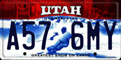 UT license plate A576MY