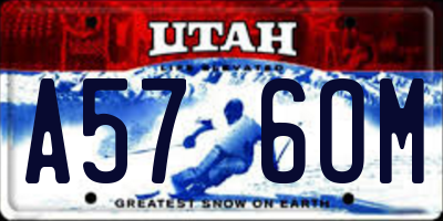 UT license plate A576OM