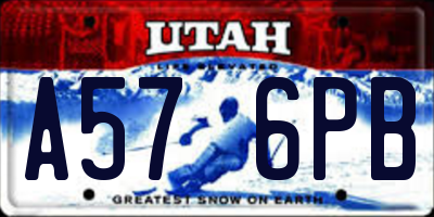 UT license plate A576PB