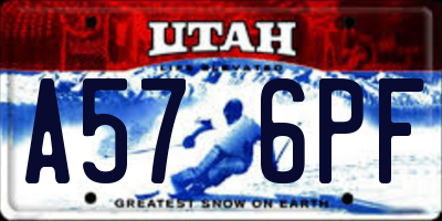 UT license plate A576PF