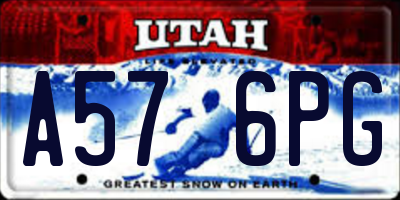 UT license plate A576PG