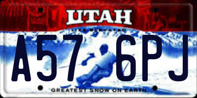 UT license plate A576PJ