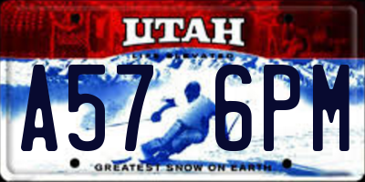 UT license plate A576PM