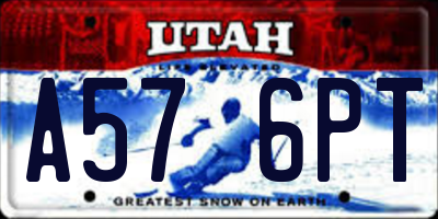 UT license plate A576PT
