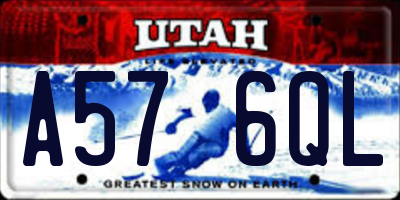 UT license plate A576QL