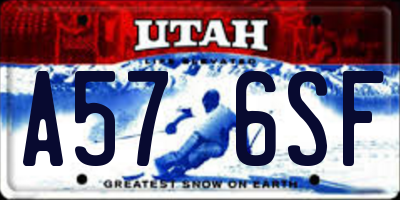 UT license plate A576SF