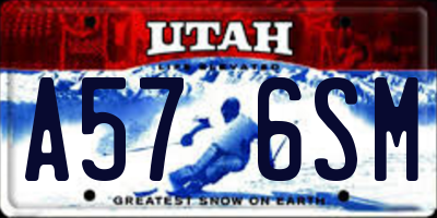UT license plate A576SM