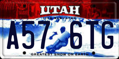 UT license plate A576TG