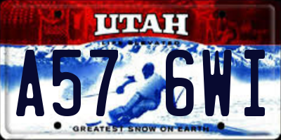 UT license plate A576WI