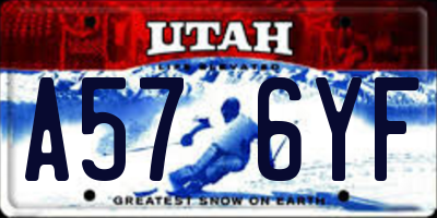 UT license plate A576YF