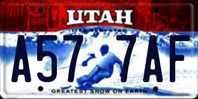 UT license plate A577AF