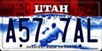 UT license plate A577AL