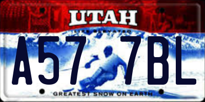 UT license plate A577BL