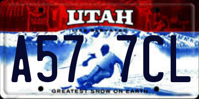 UT license plate A577CL