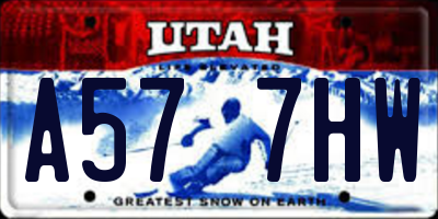 UT license plate A577HW