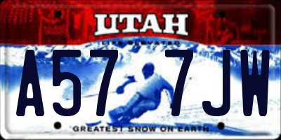 UT license plate A577JW