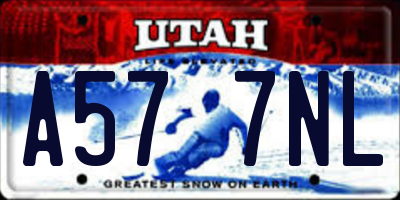 UT license plate A577NL