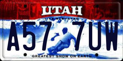 UT license plate A577UW