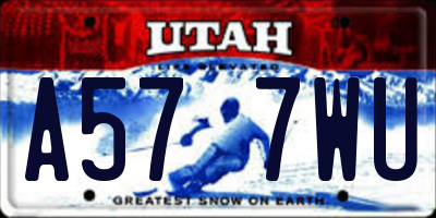 UT license plate A577WU