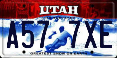 UT license plate A577XE