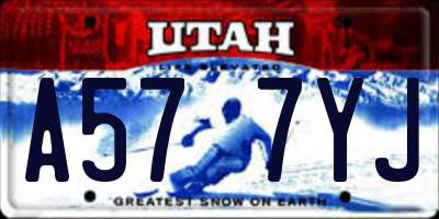 UT license plate A577YJ
