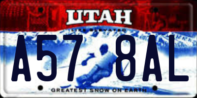 UT license plate A578AL