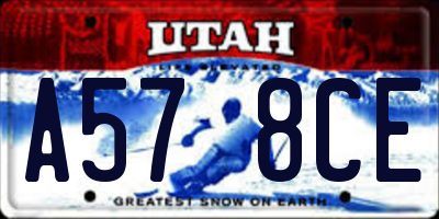 UT license plate A578CE