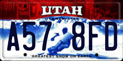 UT license plate A578FD