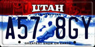 UT license plate A578GY