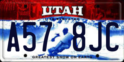 UT license plate A578JC