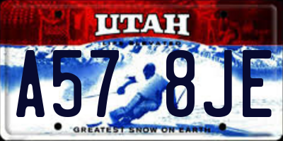 UT license plate A578JE