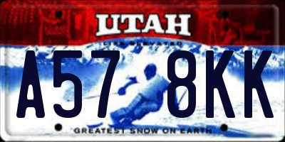 UT license plate A578KK