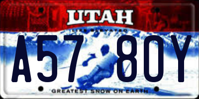 UT license plate A578OY