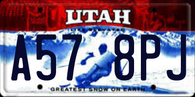 UT license plate A578PJ