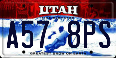 UT license plate A578PS