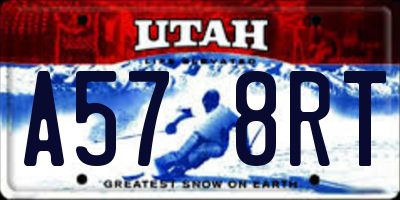 UT license plate A578RT