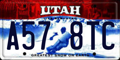 UT license plate A578TC