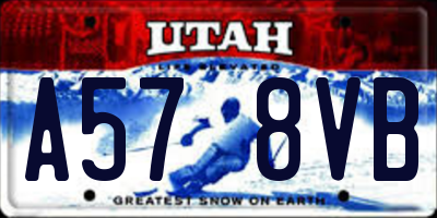 UT license plate A578VB
