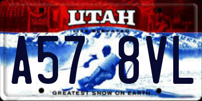 UT license plate A578VL