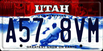 UT license plate A578VM