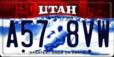 UT license plate A578VW