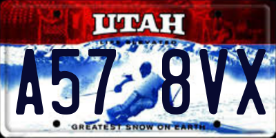 UT license plate A578VX
