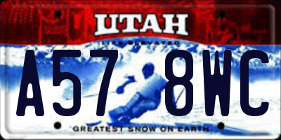UT license plate A578WC
