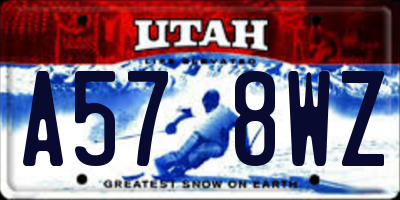 UT license plate A578WZ