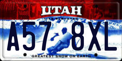 UT license plate A578XL
